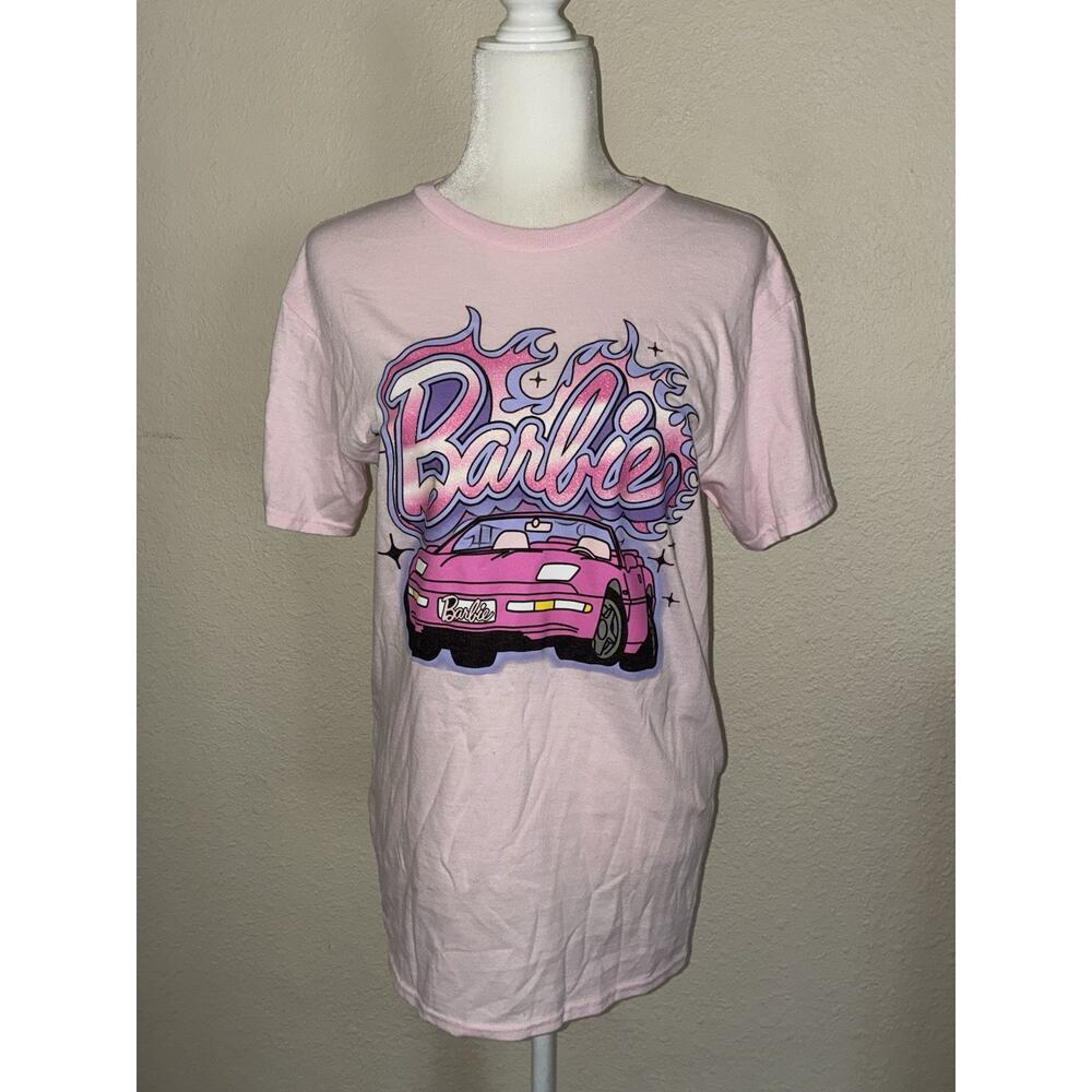 Barbie The Movie Pink T-Shirt Convertible Car Glitter M